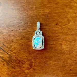 Sterling Silver Lab Created Opal Pendant